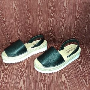SER VERDE Women's US 37 Shoes Sandals Black/White HANDMADE IN SPAIN LEATHER NEW